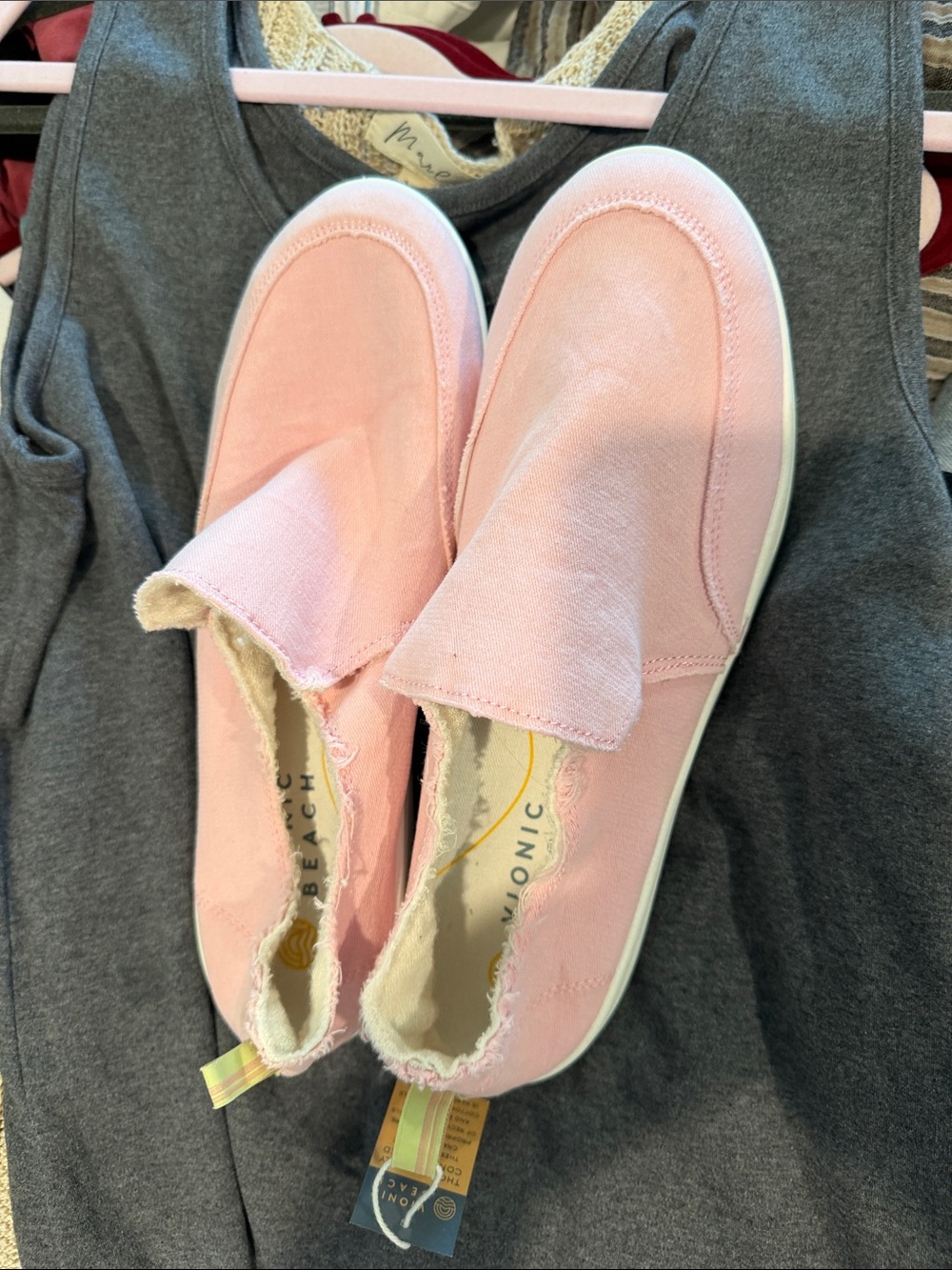 Vionic Pale Pink Slip-On Canvas Sneakers